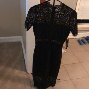 Black sheer lace dress